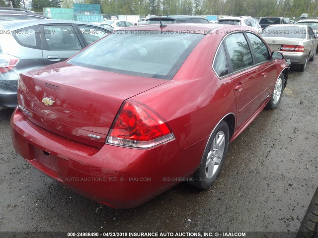 2G1WB5E3XE1187594 - 2014 CHEVROLET IMPALA LIMITED LT RED photo 4