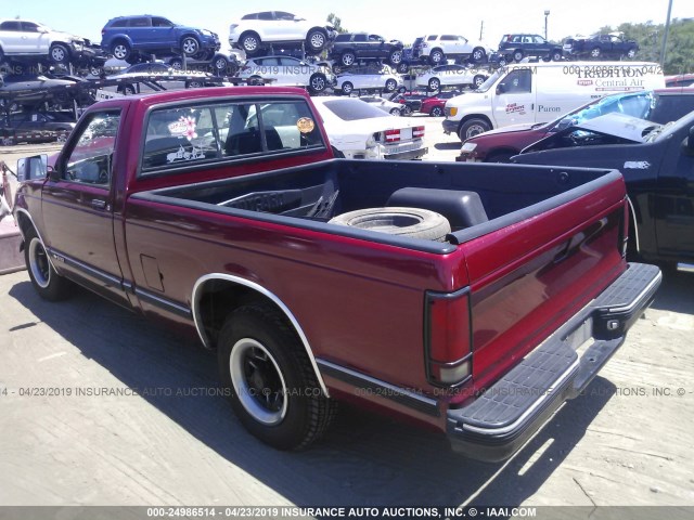 1GCCS14R1P8163743 - 1993 CHEVROLET S TRUCK S10 RED photo 3