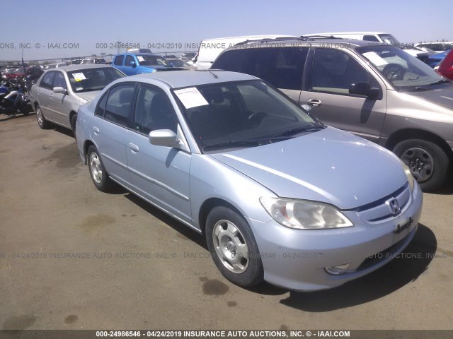 JHMES96655S005074 - 2005 HONDA CIVIC HYBRID BLUE photo 1