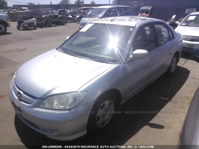 JHMES96655S005074 - 2005 HONDA CIVIC HYBRID BLUE photo 2