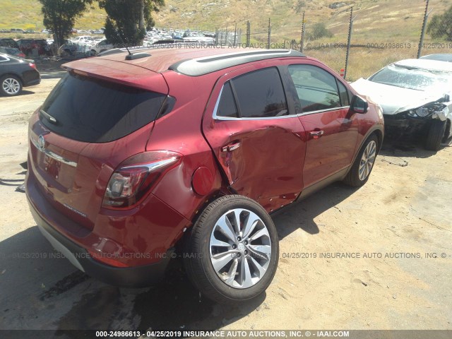 KL4CJASB0KB721161 - 2019 BUICK ENCORE PREFERRED RED photo 4