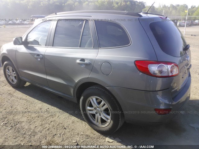 5NMSG3AB6AH408249 - 2010 HYUNDAI SANTA FE GLS GRAY photo 3