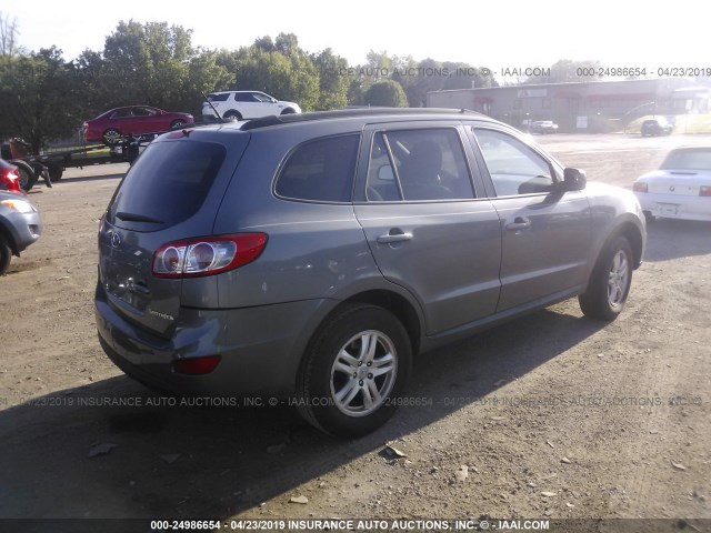 5NMSG3AB6AH408249 - 2010 HYUNDAI SANTA FE GLS GRAY photo 4