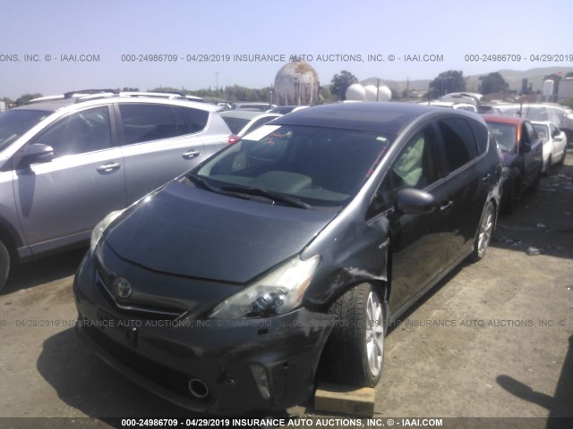 JTDZN3EU6C3078551 - 2012 TOYOTA PRIUS V GRAY photo 2