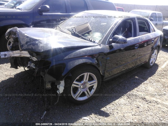 WAUAF78E08A009599 - 2008 AUDI A4 2.0T BLACK photo 2