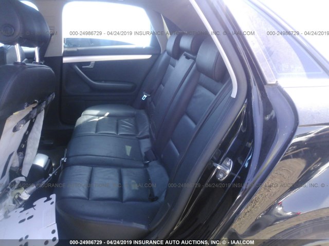 WAUAF78E08A009599 - 2008 AUDI A4 2.0T BLACK photo 8