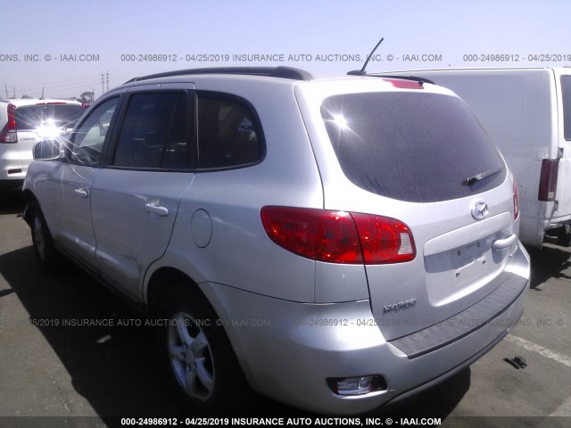 5NMSG13D48H129086 - 2008 HYUNDAI SANTA FE GLS SILVER photo 3