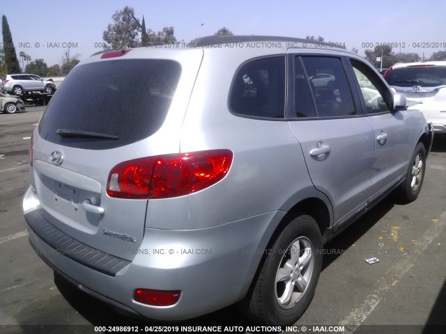 5NMSG13D48H129086 - 2008 HYUNDAI SANTA FE GLS SILVER photo 4