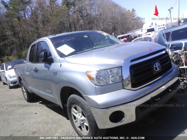 5TFUM5F19AX007430 - 2010 TOYOTA TUNDRA DOUBLE CAB SR5 SILVER photo 1