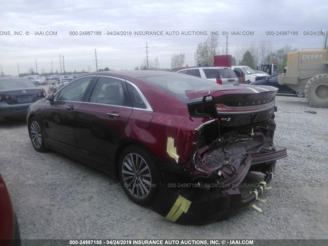 3LN6L5C98HR665471 - 2017 LINCOLN MKZ SELECT RED photo 3