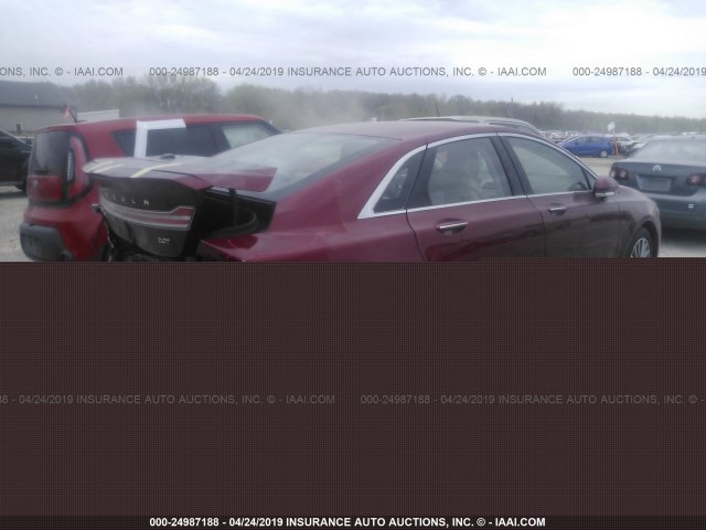 3LN6L5C98HR665471 - 2017 LINCOLN MKZ SELECT RED photo 4