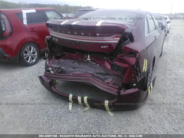 3LN6L5C98HR665471 - 2017 LINCOLN MKZ SELECT RED photo 6