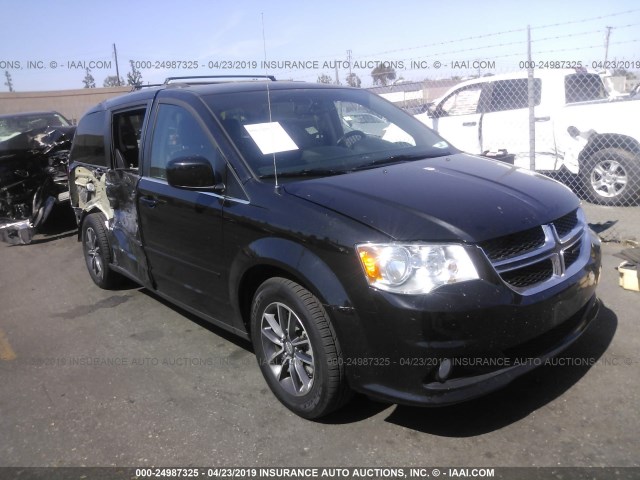 2C4RDGCGXHR695912 - 2017 DODGE GRAND CARAVAN SXT BLACK photo 1