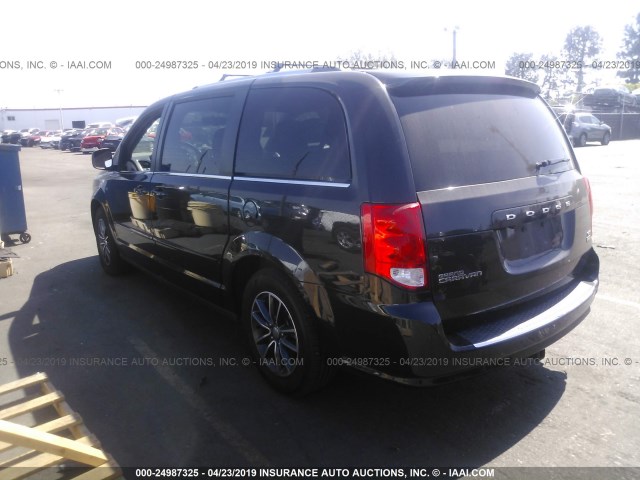 2C4RDGCGXHR695912 - 2017 DODGE GRAND CARAVAN SXT BLACK photo 3