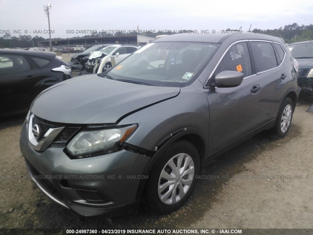 JN8AT2MT4GW019657 - 2016 NISSAN ROGUE S/SL/SV GRAY photo 2