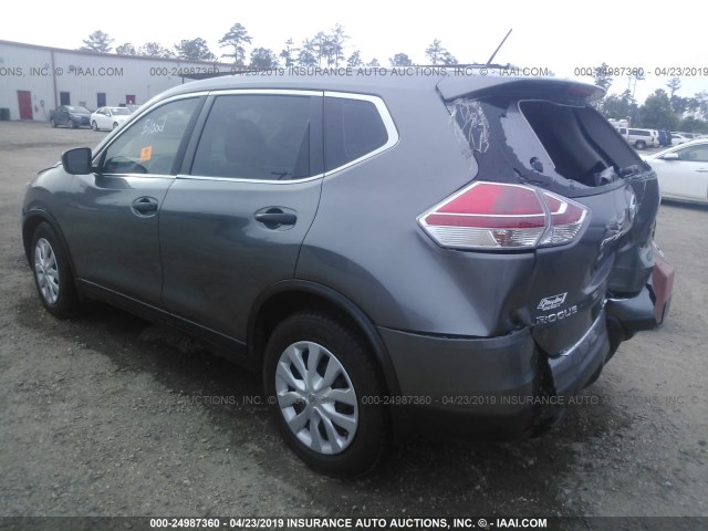 JN8AT2MT4GW019657 - 2016 NISSAN ROGUE S/SL/SV GRAY photo 3