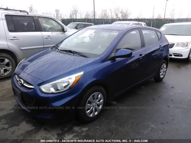 KMHCT5AE0FU213457 - 2015 HYUNDAI ACCENT GS BLUE photo 2