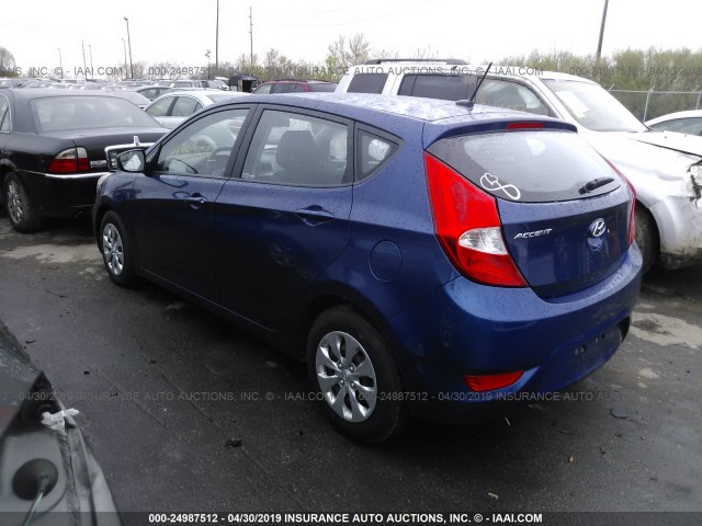 KMHCT5AE0FU213457 - 2015 HYUNDAI ACCENT GS BLUE photo 3