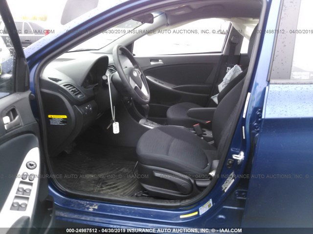 KMHCT5AE0FU213457 - 2015 HYUNDAI ACCENT GS BLUE photo 5