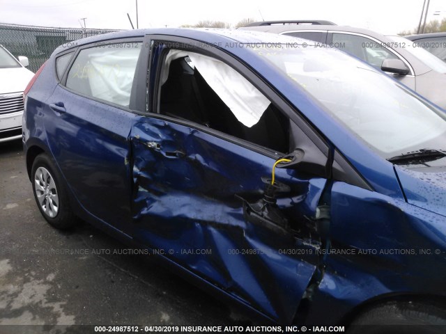 KMHCT5AE0FU213457 - 2015 HYUNDAI ACCENT GS BLUE photo 6