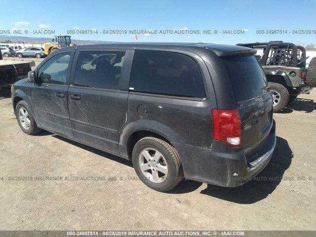 2C4RDGCG6CR318924 - 2012 DODGE GRAND CARAVAN SXT GRAY photo 3