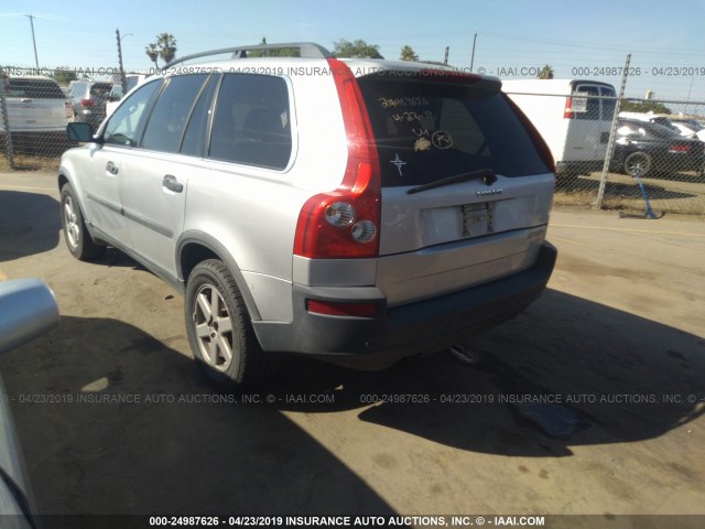 YV1CZ91H441066864 - 2004 VOLVO XC90 T6 SILVER photo 3