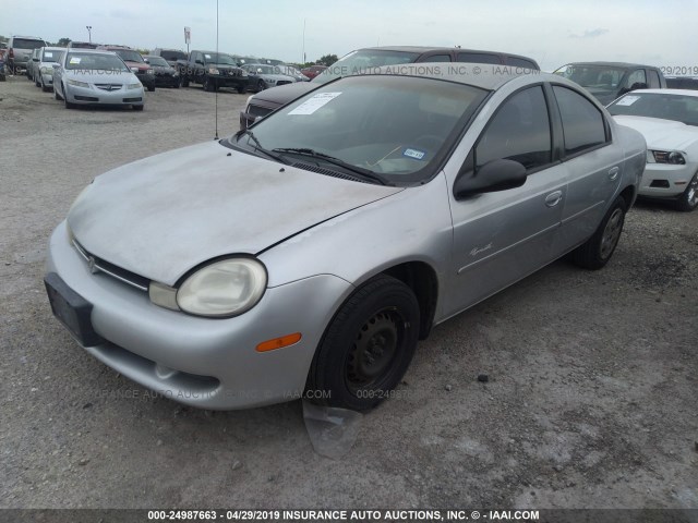 1P3ES46C2YD792777 - 2000 PLYMOUTH NEON LX SILVER photo 2