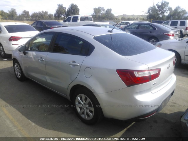 KNADM4A33D6226006 - 2013 KIA RIO LX SILVER photo 3