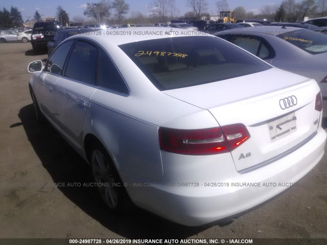 WAUWG74F39N055312 - 2009 AUDI A6 QUATTRO WHITE photo 3