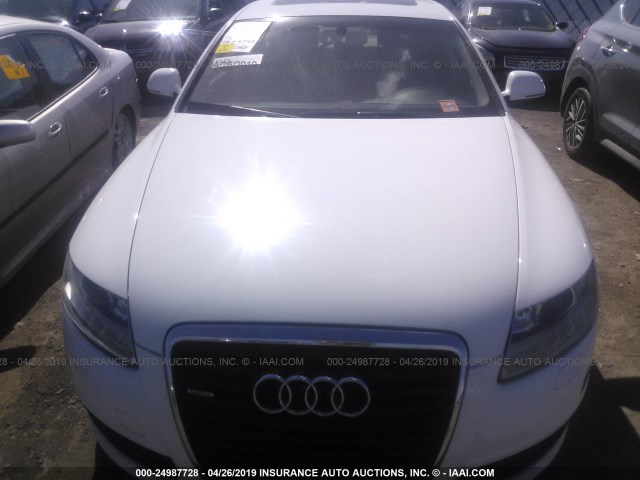 WAUWG74F39N055312 - 2009 AUDI A6 QUATTRO WHITE photo 6