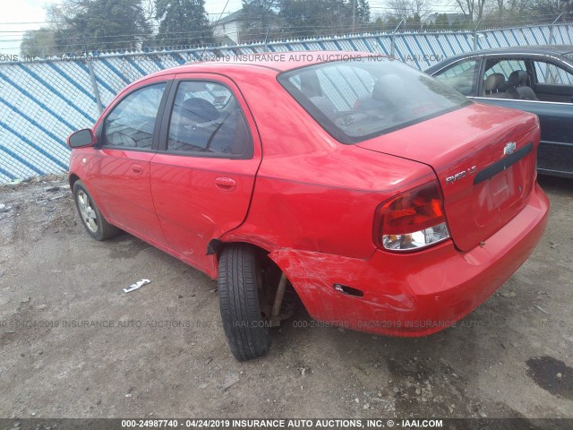 KL1TD56656B531774 - 2006 CHEVROLET AVEO LS RED photo 3