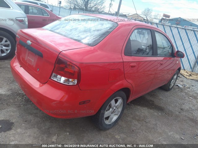 KL1TD56656B531774 - 2006 CHEVROLET AVEO LS RED photo 4