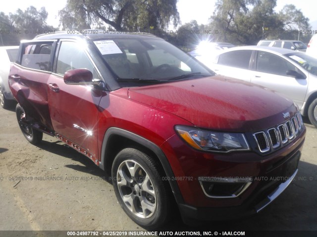 3C4NJCCB0JT193272 - 2018 JEEP COMPASS LIMITED RED photo 1