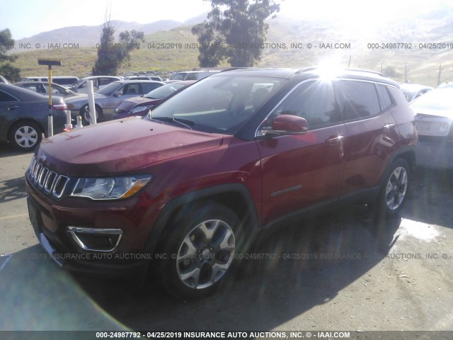 3C4NJCCB0JT193272 - 2018 JEEP COMPASS LIMITED RED photo 2