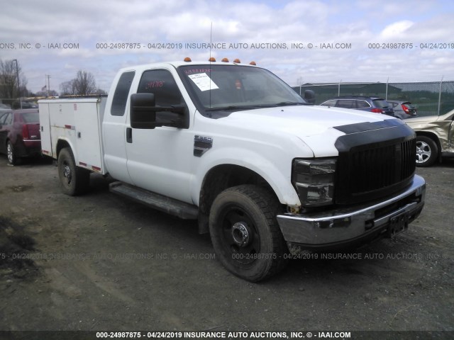 1FDWX35R28EB52371 - 2008 FORD F350 SRW SUPER DUTY WHITE photo 1