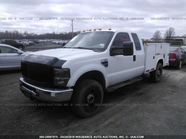 1FDWX35R28EB52371 - 2008 FORD F350 SRW SUPER DUTY WHITE photo 2