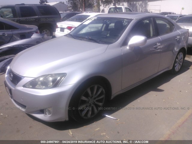 JTHBK262562006363 - 2006 LEXUS IS 250 SILVER photo 2