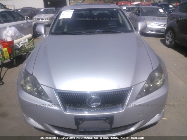 JTHBK262562006363 - 2006 LEXUS IS 250 SILVER photo 6