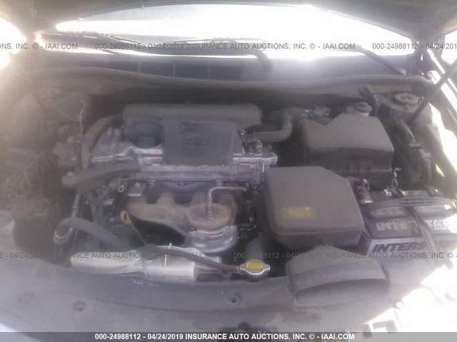 4T4BF1FK0CR265036 - 2012 TOYOTA CAMRY SE/LE/XLE GRAY photo 10