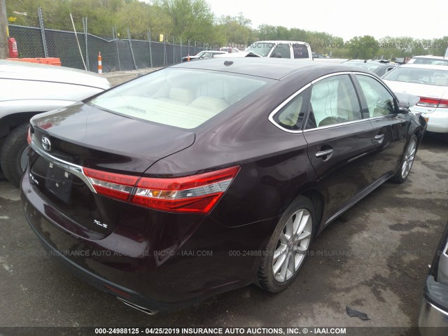 4T1BK1EB9DU036220 - 2013 TOYOTA AVALON PREMIUM/TOURING/LIMITED MAROON photo 4