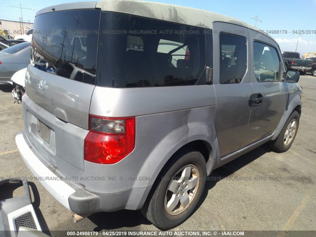 5J6YH18574L005289 - 2004 HONDA ELEMENT EX GRAY photo 4