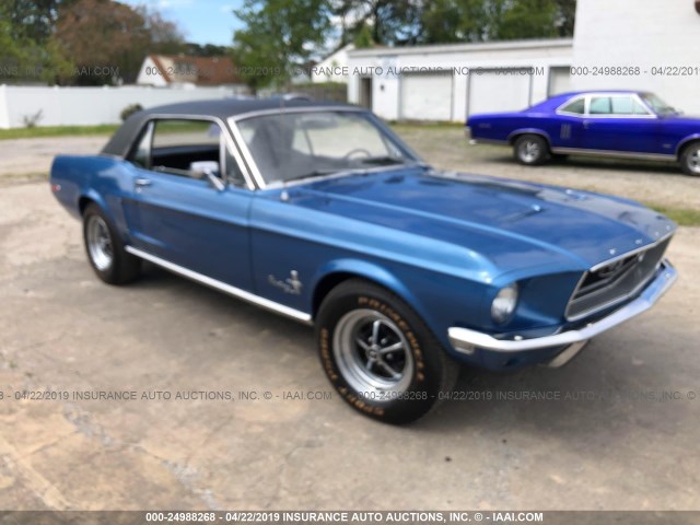 8T01C166120 - 1968 FORD MUSTANG BLUE photo 1