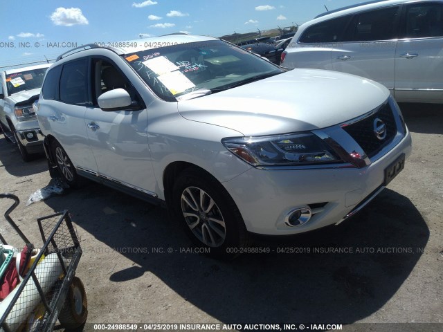 5N1AR2MN8FC640648 - 2015 NISSAN PATHFINDER S/SV/SL/PLATINUM WHITE photo 1