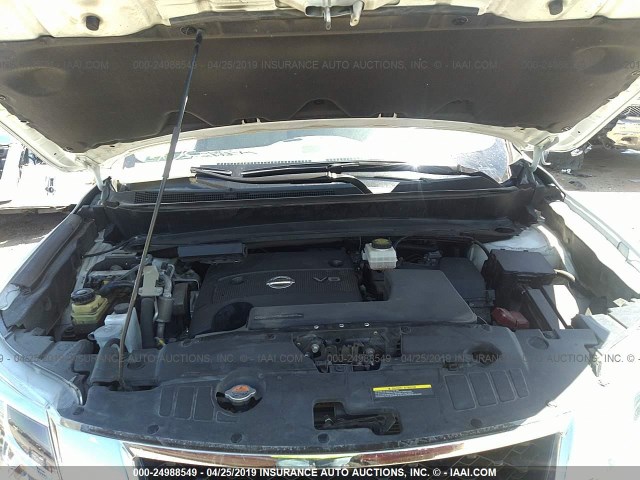 5N1AR2MN8FC640648 - 2015 NISSAN PATHFINDER S/SV/SL/PLATINUM WHITE photo 10