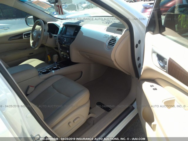 5N1AR2MN8FC640648 - 2015 NISSAN PATHFINDER S/SV/SL/PLATINUM WHITE photo 5