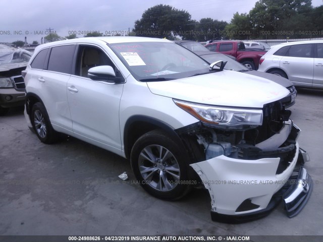 5TDZKRFH9FS053742 - 2015 TOYOTA HIGHLANDER LE/LE PLUS WHITE photo 1