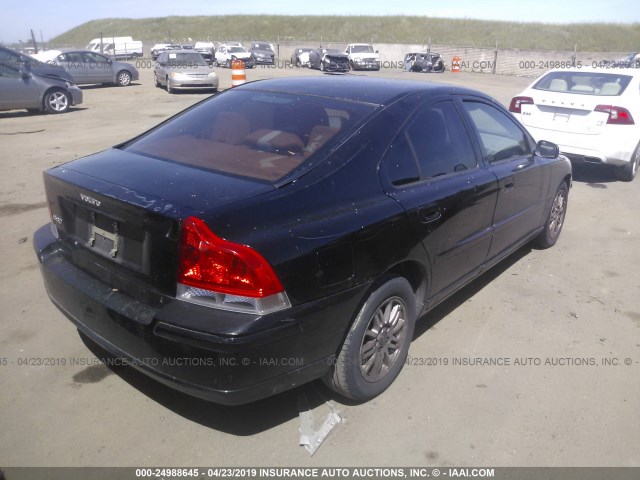 YV1RS612952426313 - 2005 VOLVO S60 BLACK photo 4