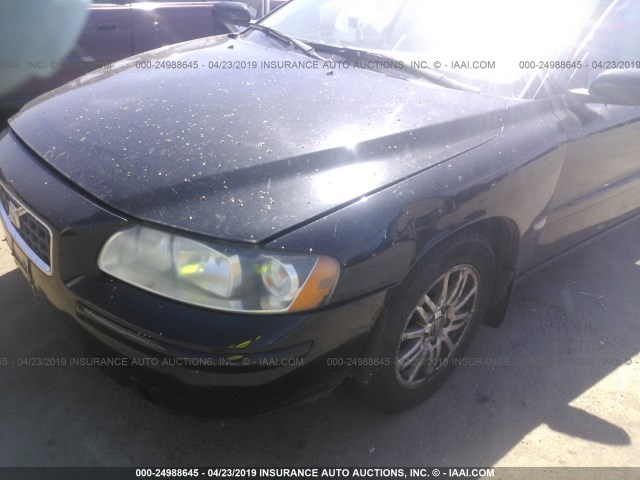 YV1RS612952426313 - 2005 VOLVO S60 BLACK photo 6