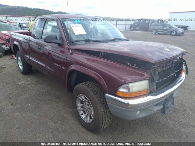 1B7GG42N62S520298 - 2002 DODGE DAKOTA SLT MAROON photo 1