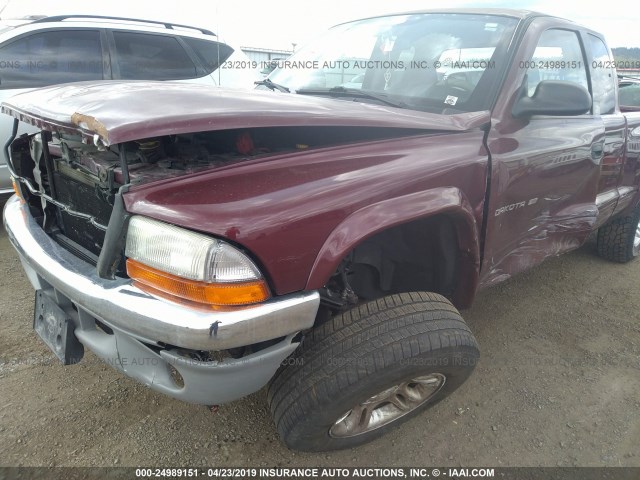 1B7GG42N62S520298 - 2002 DODGE DAKOTA SLT MAROON photo 6